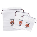Cartoon bear drawstring for business trip clothes storage